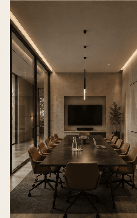 Conceptual meeting room interior for Le CollectiF